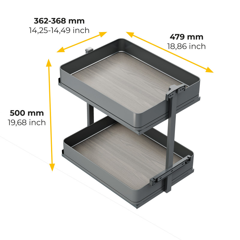 Portabottiglie estraibile Harmony 150mm acciaio legno grigio cucina