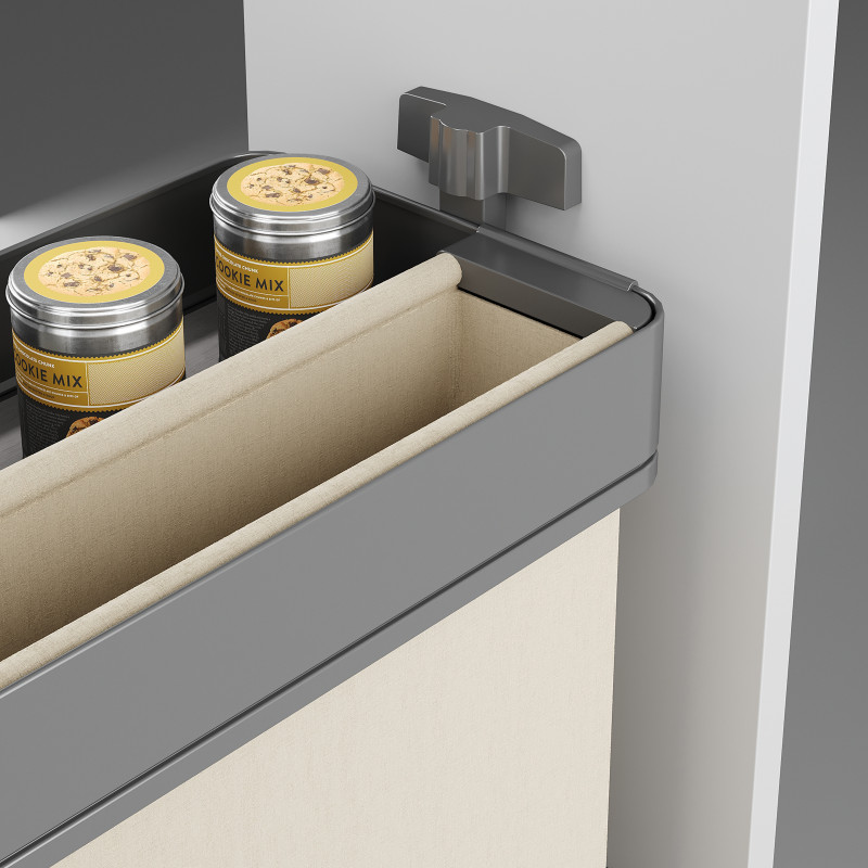Carrello estraibile Harmony 300mm Emuca acciaio legno grigio cucina