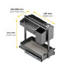 Portabottiglie estraibile Harmony 200mm Emuca acciaio legno grigio