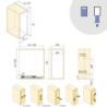 Portabottiglie estraibile Harmony 200mm Emuca acciaio legno grigio