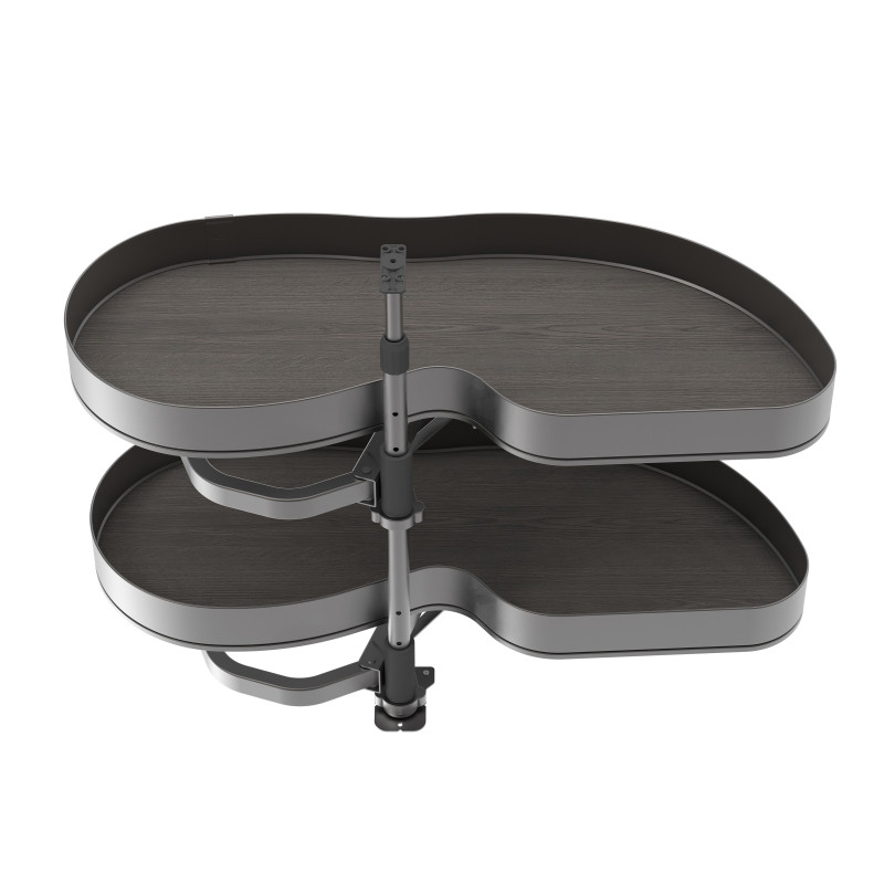 Carrello estraibile Harmony con chiusura soft, Modulo larghezza 400mm altezza 700mm, Acciaio e Legno, Grigio antracite