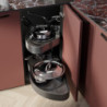 Carrello estraibile Harmony 300mm Emuca acciaio legno grigio cucina