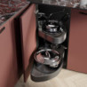 Carrello estraibile Harmony con chiusura soft, Modulo larghezza 400mm altezza 700mm, Acciaio e Legno, Grigio antracite