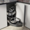 Carrello estraibile Harmony 300mm Emuca acciaio legno grigio cucina
