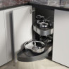Carrello estraibile Harmony con chiusura soft, Modulo larghezza 400mm altezza 700mm, Acciaio e Legno, Grigio antracite