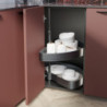 Carrello estraibile Harmony 400mm Emuca acciaio legno grigio cucina