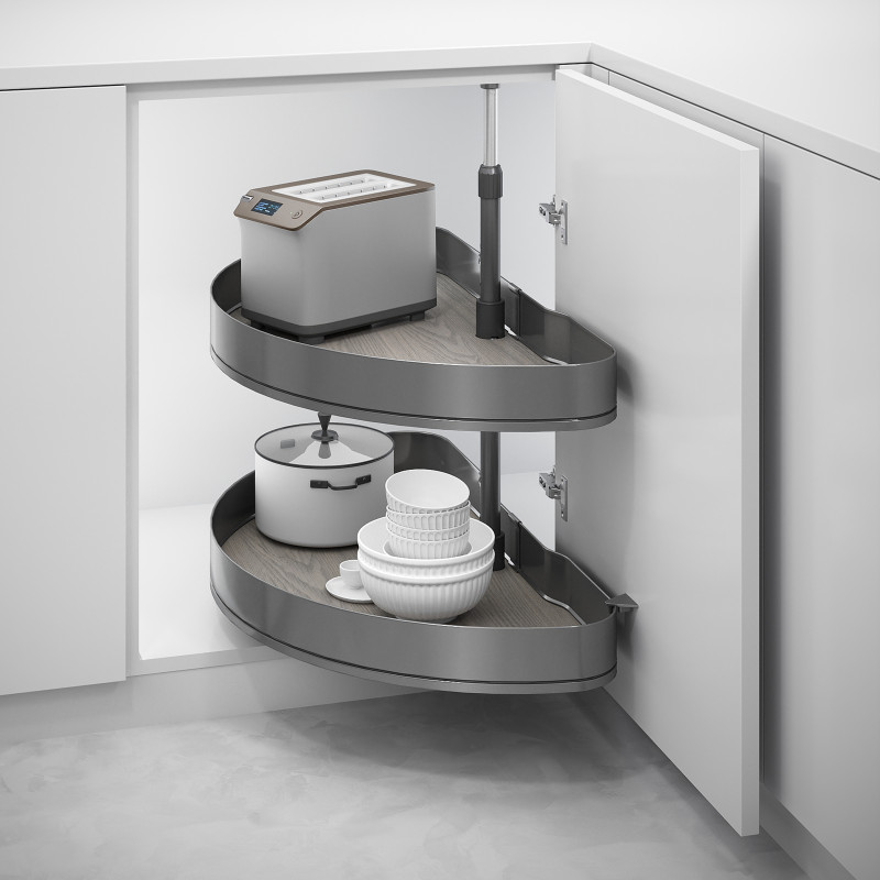 Carrello estraibile Harmony 400mm Emuca acciaio legno grigio cucina