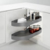 Carrello estraibile Harmony con chiusura soft, Modulo larghezza 400mm altezza 700mm, Acciaio e Legno, Grigio antracite