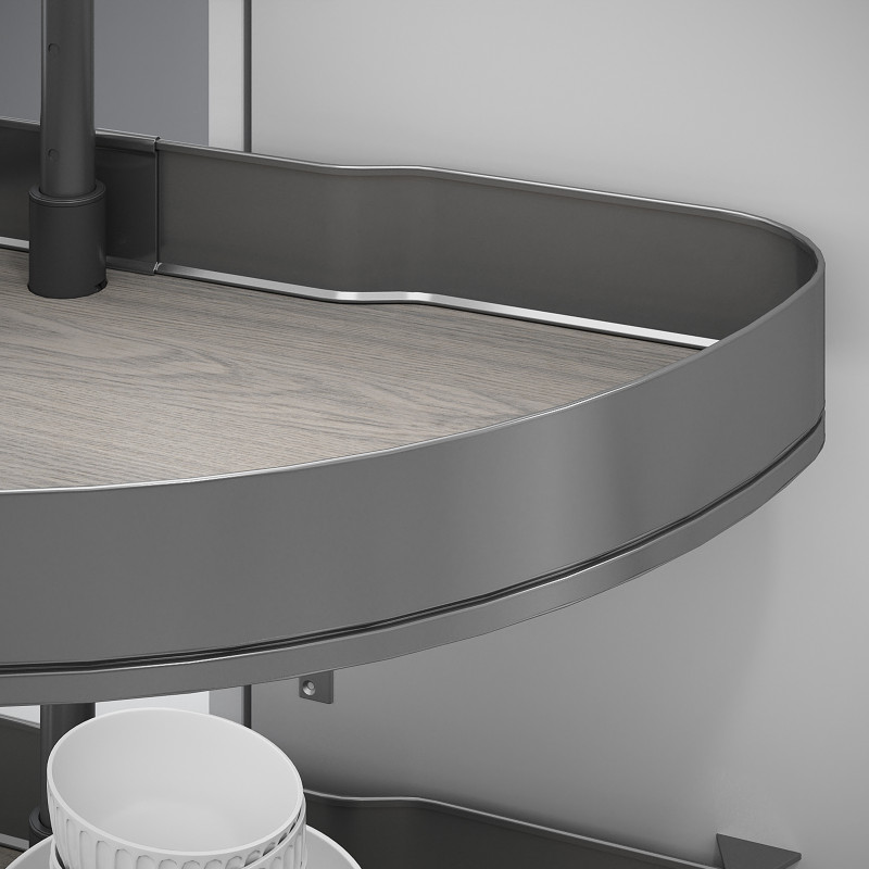 Carrello estraibile Harmony 400mm Emuca acciaio legno grigio cucina