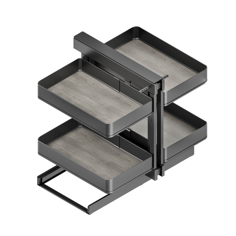 Carrello estraibile con cestelli e accessori Harmony con chiusura soft, Modulo larghezza 400mm altezza 700mm, Acciaio