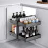 Carrello estraibile con cestelli e accessori Harmony con chiusura soft, Modulo larghezza 400mm altezza 700mm, Acciaio