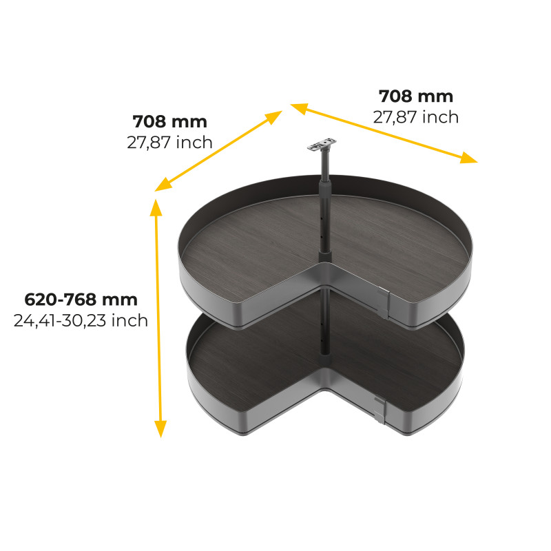 Carrello estraibile con cestelli Harmony 300mm acciaio cucina soft close