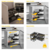 Carrello estraibile con cestelli e portapane Harmony con chiusura soft, Modulo larghezza 300mm altezza 700mm, Acciaio