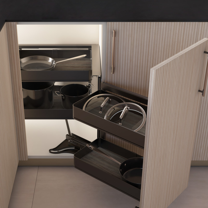 Angolare sinistro Lake Harmony Emuca cucina acciaio legno grigio