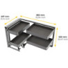 Carrello estraibile con cestelli e portapane Harmony con chiusura soft, Modulo larghezza 300mm altezza 700mm, Acciaio