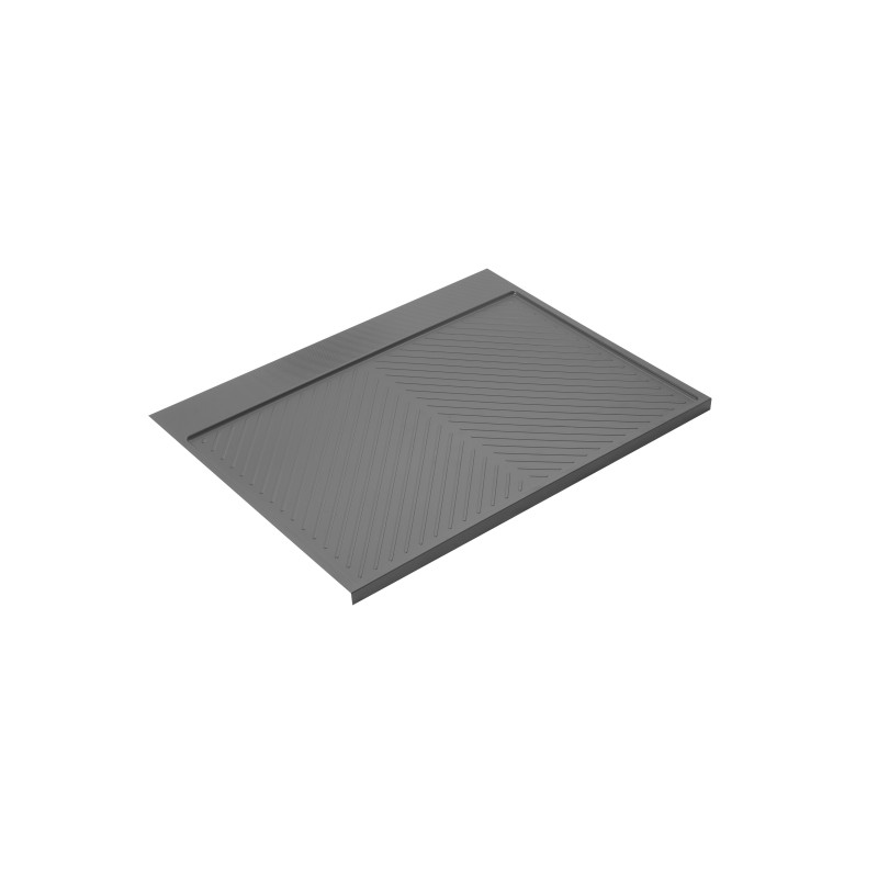 Coppia di cestelli girevoli Harmony semicircolare, Modulo larghezza 800mm, Altezza regolabile, Acciaio e Legno, Grigio ant