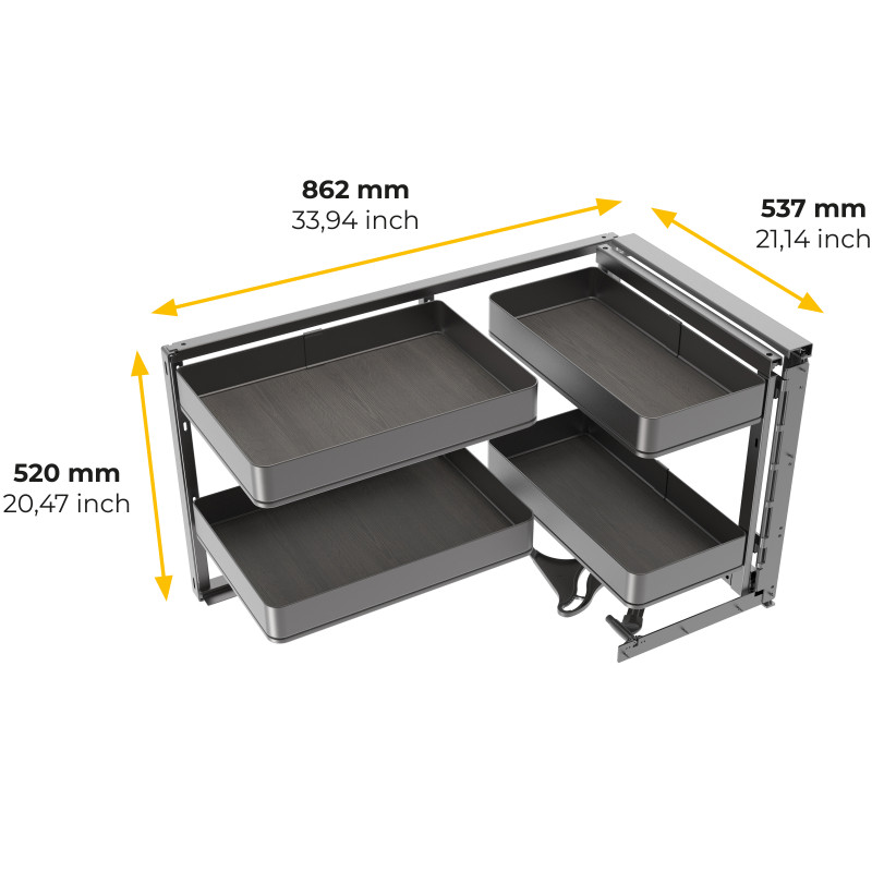 Angolare sinistro Lake Harmony Emuca cucina acciaio legno grigio