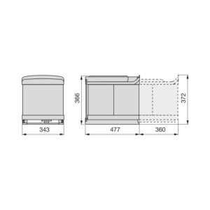 Zoom Fondi sotto lavello Sink, M60, 567x580mm, spessore della tavola 16mm, tagliabile, Tecnoplastica, Grigio antracite