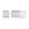 Fondi sotto lavello Sink, M60, 567x580mm, spessore della tavola 16mm, tagliabile, Tecnoplastica, Grigio antracite