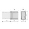 Fondo sottolavello Emuca M90 867x580mm grigio tagliabile cucina