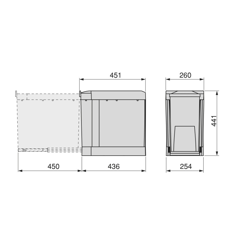 Fondo sottolavello cucina Emuca 767x580mm antracite tagliabile