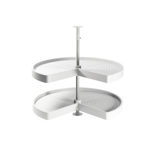 Pattumiere per raccolta differenziata per cucina, 2 x 14L, fissaggio inferiore, estrazione automatica, Acciaio e Tecnoplas
