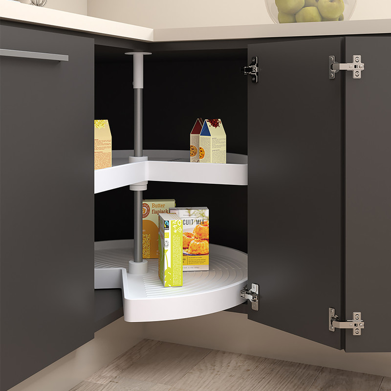 Pattumiere per raccolta differenziata per cucina, 2 x 14L, fissaggio inferiore, estrazione automatica, Acciaio e Tecnoplas