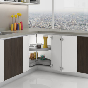Zoom Pattumiere per raccolta differenziata per cucina, 3 x 10L, fissaggio inferiore, estrazione automatica, Acciaio e Tecnoplas