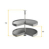 Pattumiere per raccolta differenziata per cucina, 3 x 10L, fissaggio inferiore, estrazione automatica, Acciaio e Tecnoplas