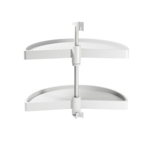 Set di piatti girevoli 3/4 Shelvo, per modulo da 800 mm, Tecnoplastica e Alluminio, Bianca