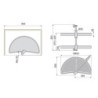 Set di piatti girevoli 3/4 Shelvo, per modulo da 800 mm, Tecnoplastica e Alluminio, Bianca