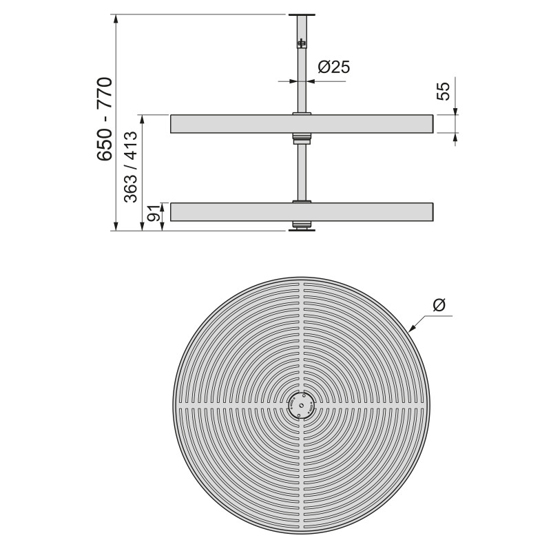 Tappeto antiscivolo per cassetti, effetto tessuto, lunghezza 20m x 480mm, Tecnoplastica, Grigio antracite