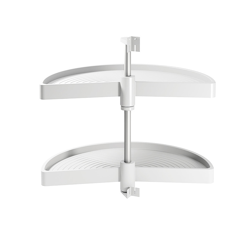 Set di piatti girevoli 3/4 Shelvo, per modulo da 900 mm, Tecnoplastica e Alluminio, Bianca