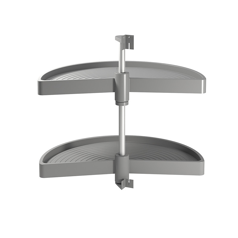 Set di piatti girevoli 3/4 Shelvo, per modulo da 900 mm, Tecnoplastica e Alluminio, Grigia
