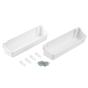Set di piatti circolari da cucina Shelvo, per modulo da 800 mm, Tecnoplastica e Alluminio, Bianca