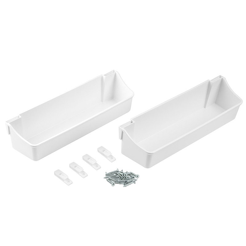 Set di piatti circolari da cucina Shelvo, per modulo da 800 mm, Tecnoplastica e Alluminio, Bianca