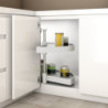 Set di piatti girevoli 3/4 Shelvo, per modulo da 900 mm, Tecnoplastica e Alluminio, Bianca