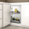 Set di piatti girevoli 3/4 Shelvo, per modulo da 900 mm, Tecnoplastica e Alluminio, Grigia
