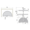 Set di piatti girevoli 3/4 Shelvo, per modulo da 900 mm, Tecnoplastica e Alluminio, Bianca