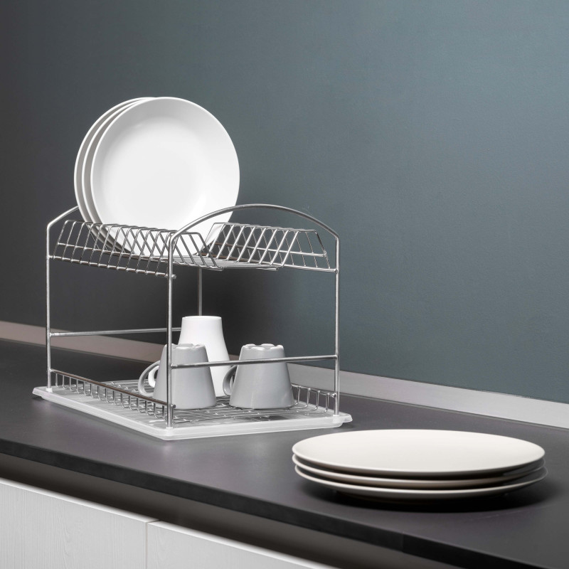 Organizzatore piatti cucina Emuca antracite, fino 13 piatti