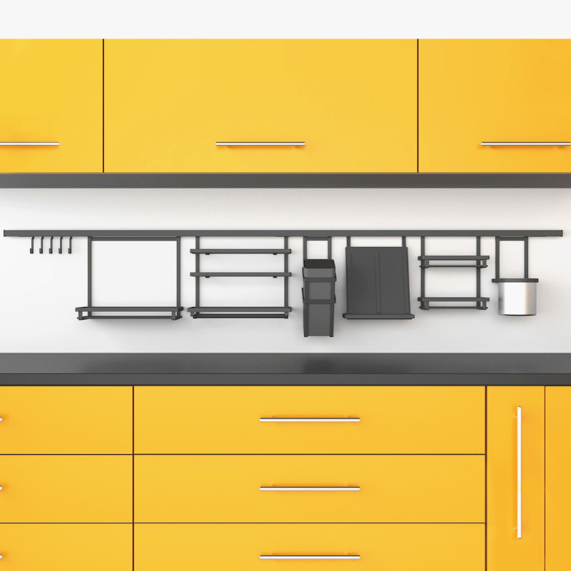 Kit di porta spezie Titane per mobile da cucina o pensile, Acciaio, Grigio antracite