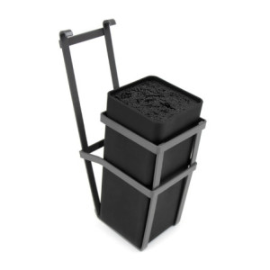 Lotto di 2 Zoccolo da cucina Plasline con accessori, altezza 150 mm, 2 barre lunghezza 2,35 m, Tecnoplastica, Nera