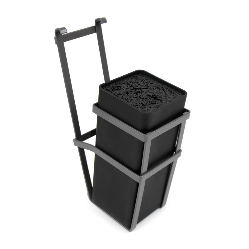 Lotto di 2 Zoccolo da cucina Plasline con accessori, altezza 150 mm, 2 barre lunghezza 2,35 m, Tecnoplastica, Nera