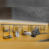 Lotto di 2 Zoccolo per cucina Plasline con accessori, altezza 100 mm, 2 barre lunghezza 2,35 m, Tecnoplastica, Anodizzato