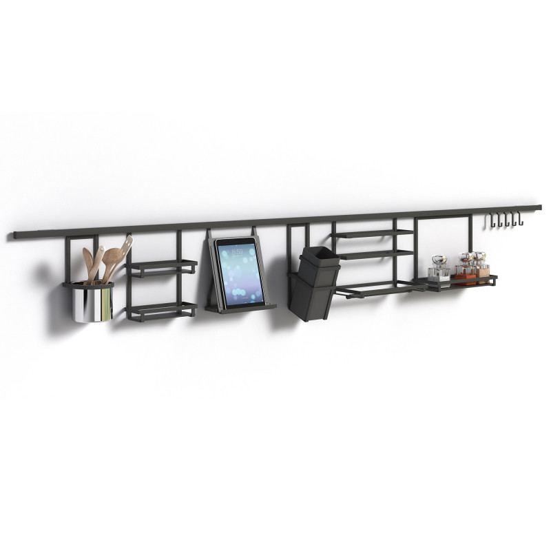 Lotto di 2 Zoccolo per cucina Plasline con accessori, altezza 150 mm, 2 barre lunghezza 2,35 m, Tecnoplastica, Anodizzato