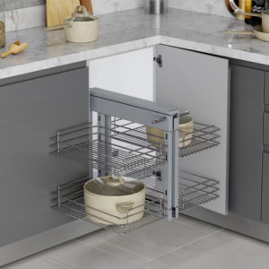 Zoom Titane Portacoltelli da cucina, Acciaio e Tecnoplastica, Grigio Antracite