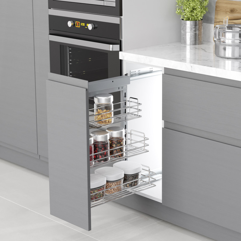 Appendiabiti Cucina Titane 1,1m Alluminio Grigio Antracite