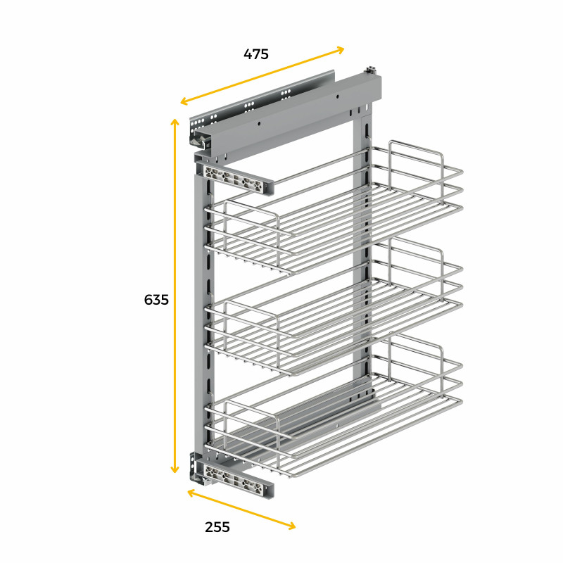 Appendiabiti Cucina Titane 1,1m Alluminio Grigio Antracite