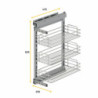 Appendiabiti Cucina Titane 1,1m Alluminio Grigio Antracite