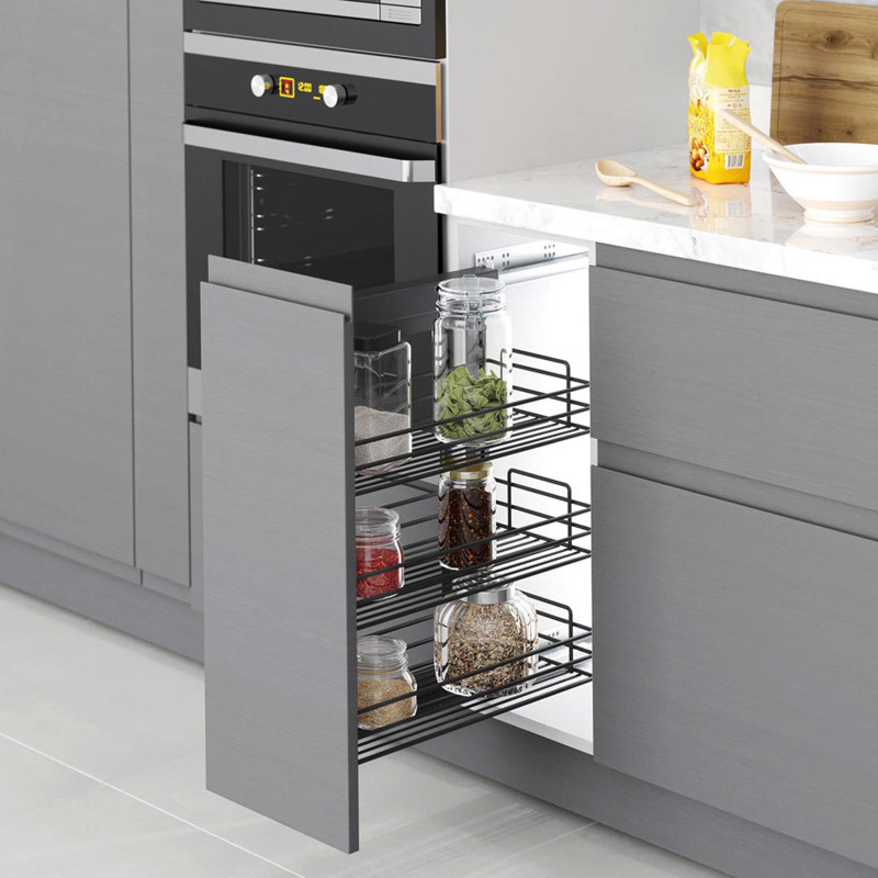 Sistema angolare estraibile per mobile da cucina Suprastar, Acciaio, Cromato lucido